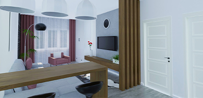 Apartment interior renovation project 3d