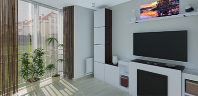 Bright and functional residential apartment interior showcase featuring custom modular furniture layouts and thoughtful color accents.