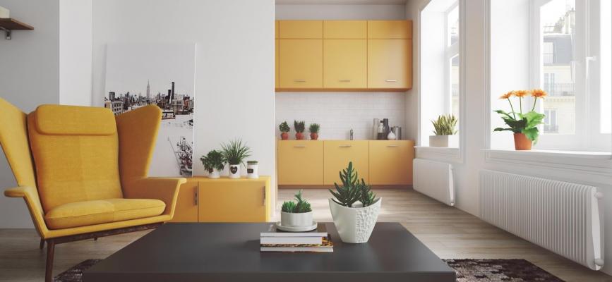 Senffarbe im Interieur