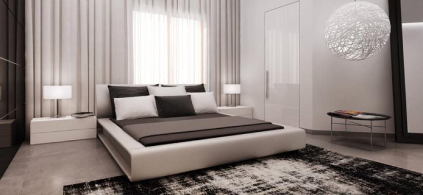 High-tech bedroom - modern design in the recreation area